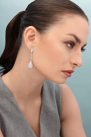 Shazé Aurora Stone Studded Drop Earrings 