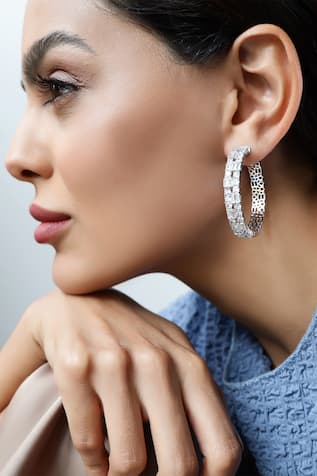 Shazé Enigma Stone Cluster Hoops 