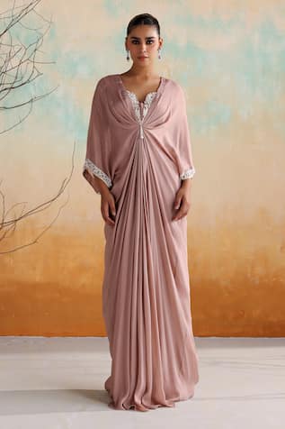 Seema Thukral Jasmine Bead Embellished Draped Kaftan 