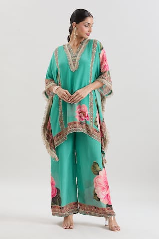 Basanti - Kapde Aur Koffee x AZA Floral Print Kurta & Pant Co-ord Set 