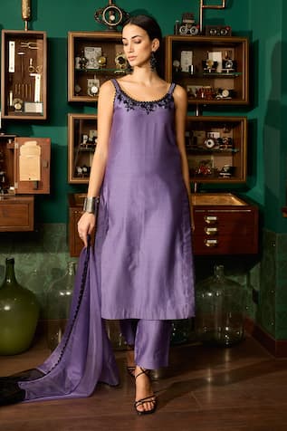 Meesa Chanderi Silk Kurta Pant Set 