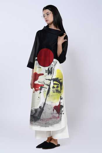 Taika By Poonam Bhagat Chanderi Brushstroke Pattern Tunic With Pant 