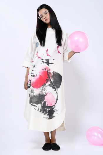 Taika By Poonam Bhagat Chanderi Brushstroke Pattern Tunic 