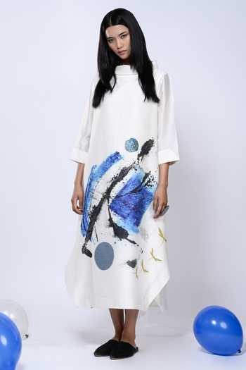 Taika By Poonam Bhagat Chanderi Splatter Pattern Tunic 