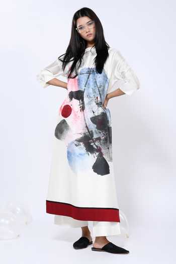 Taika By Poonam Bhagat Chanderi Artistic Abstract Pattern Tunic With Pant 