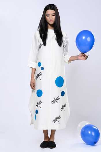 Taika By Poonam Bhagat Chanderi Dot Pattern Tunic 