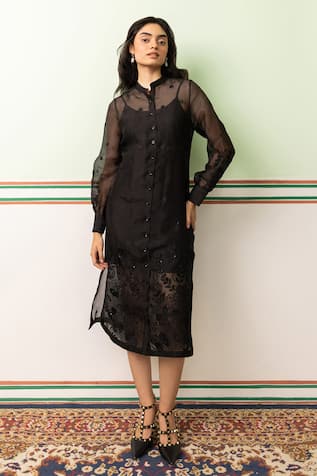 SHIMONA Garden Of Flower Embroidered Dress 