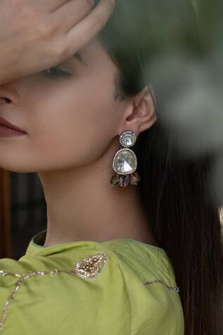 Cubic Zirconia Studded Earrings 