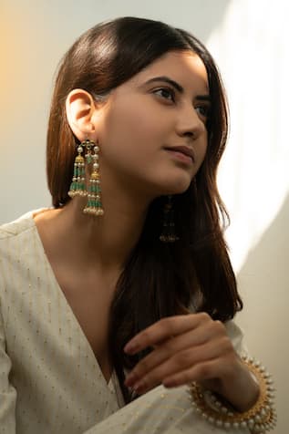 Shell Pearl Embellished Jhumkas 