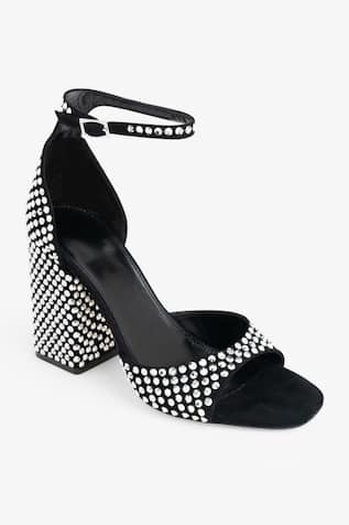 Charlotte Swarovski Crystal Embellished Block Heels 