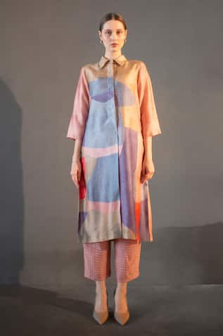 Clos Abstract Print Kurta With Pant 