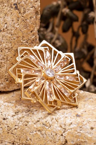 Gaurish Bespoke Jewellery Caree Stones Embellished Pendant Necklace 