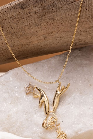 La Croix Stone Embellished Pendant Necklace 