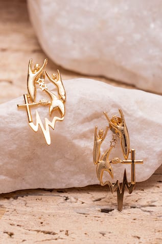 Gaurish Bespoke Jewellery La Croix Textured Stud Earrings 