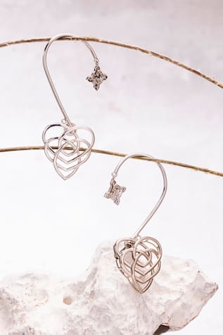 Gaurish bespoke jewellery Hexagone Heart Earcuff Earrings 