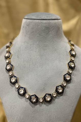 Neelambari Enamelled Polki Long Necklace 