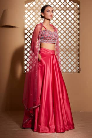 Muditaa By Urmila Gul Hand Embroidered Blouse Lehenga Set 