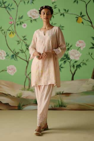 Nimbus Hand Embroidered A-line Kurta With Pant 