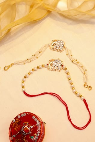 Kundan & Semi-Precious Stones Rakhi Set 