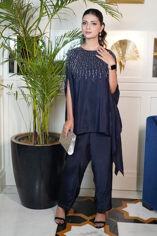 Myra Clothing Line Bead Embellished Asymmetric Tunic With Pant 