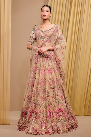 Tarun Tahiliani Flower Vine Embroidered Lehenga Set 