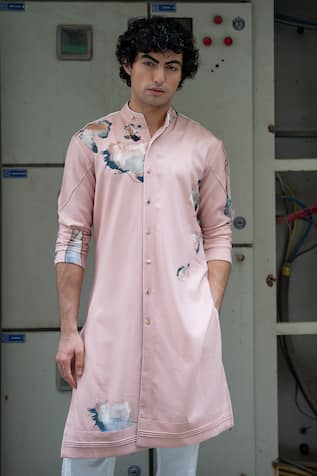 Jatin Malik Landscape Printe Kurta With Pant 