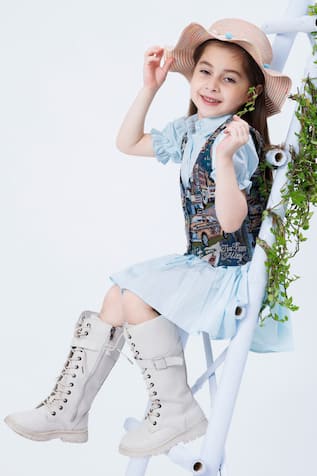 Hoity Moppet Spot Light Shirt Dress With Woven Waistcoat 