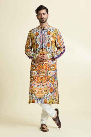 Abstract Print Kurta 