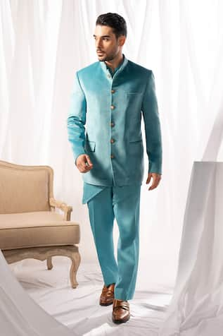 ARJUUN KILACHAND Velvet Base Bandhgala With Kurta Set 