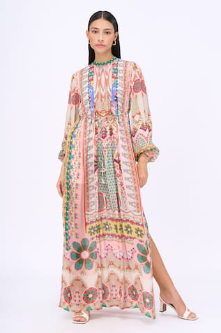 Siddhartha Bansal Kaleidoscopic Print Kaftan Dress 