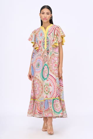 Siddhartha Bansal Love Midi Samsara Print Dress 