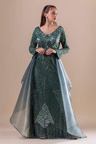 Raj Arora Sequin Embroidered Gown 