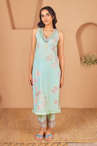 Bhawna Sethi Lovebird Floral Print Kurta With Pant 