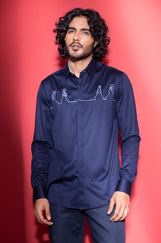 AMIT ARORA Doodle Threadwork Shirt 