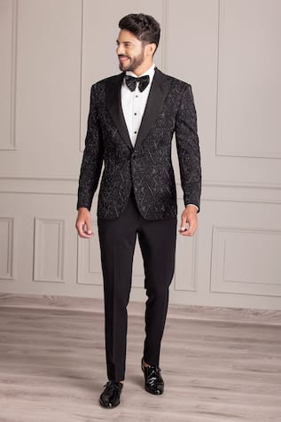 Amit Arora Brazen Cutdana Embellished Tuxedo With Trouser 