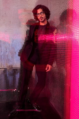 Amit Arora Metal Sleeves Embroidered Blazer Pant Set 