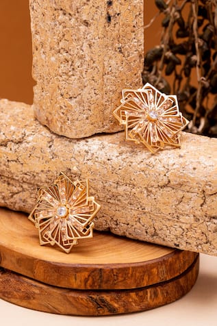 Gaurish Bespoke Jewellery Caree Stones Embellished Stud Earrings 