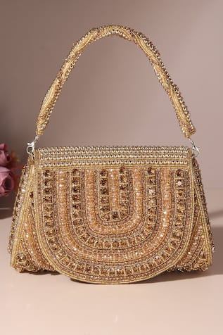 House of Webhin Stone & Bead Embellished Bag 