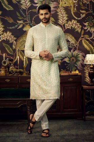 Kasbah Georgette Chikankari Embroidered Kurta 