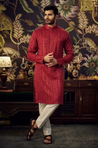 Kasbah Tone On Tone Thread Work Kurta 