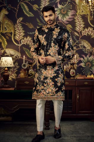 Kasbah Floral Sequin Embroidered Kurta 