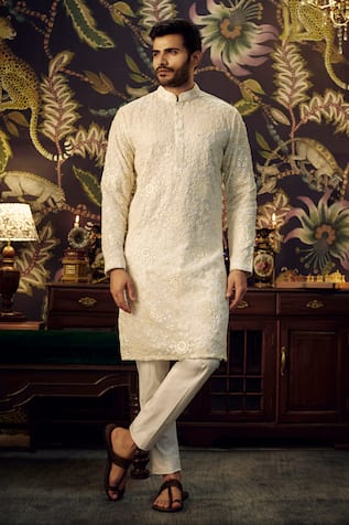 Kasbah Chikankari Mirror Work Kurta 