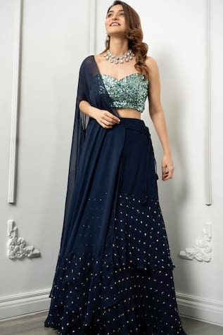 Dajwaree Atasi Embroidered Ruffle Lehenga Set 