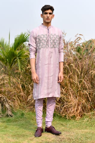 House of KOA Leaf Embroidered Kurta Set 