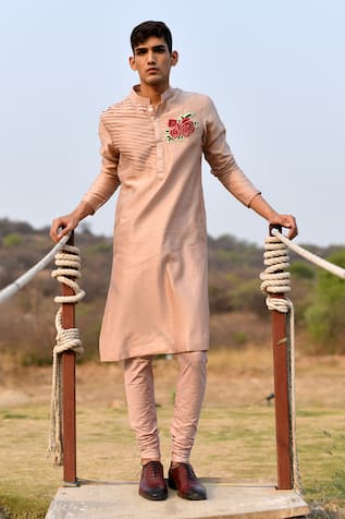 House of KOA Rosette Placement Embroidered Kurta Set 