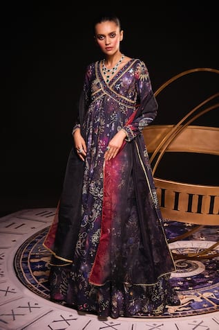 Ohaila Khan Astro Cosmic Print Anarkali With Dupatta 