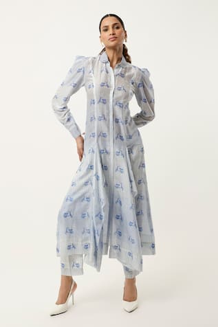 Scooter Print Asymmetric Kurta With Pant 