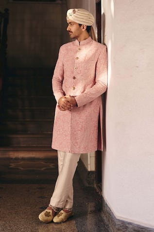 Mrunalini Rao Adyan Paisley Embroidered Sherwani Set 