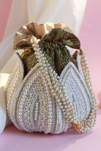 The Tan Clan Shravana Pearl Embroidered Potli 