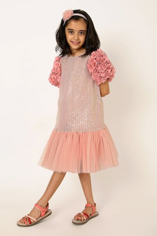 A Little Fable Mermaid Sparkle Sequin Embellished Dress 